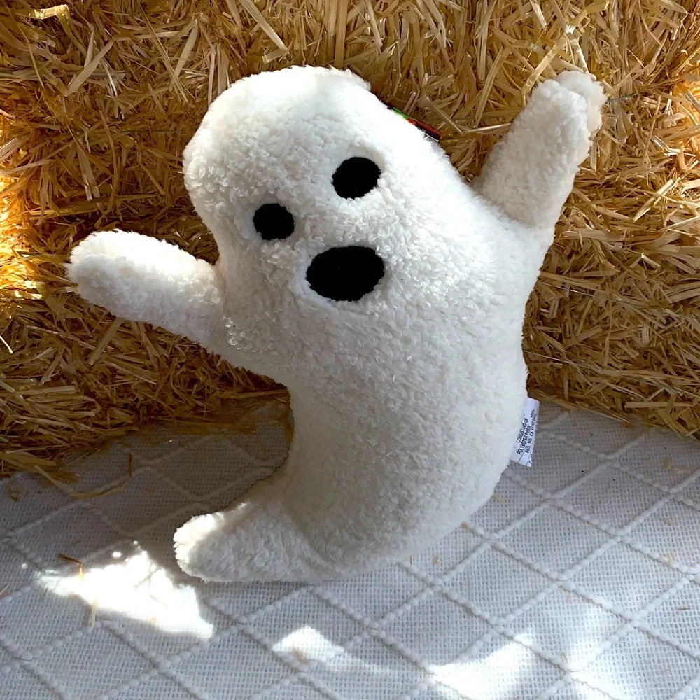 Halloween Decor Ghost Pillow Figure Fleece White- NWT